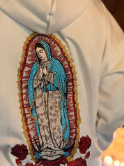 Hoodie Virgen de Guadalupe Premium con Pedrería Bordada