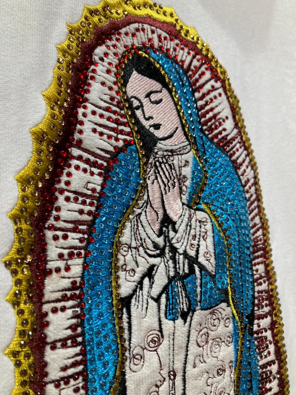 Hoodie Virgen de Guadalupe Premium con Pedrería Bordada